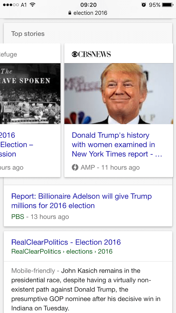 google-amp-in-serps