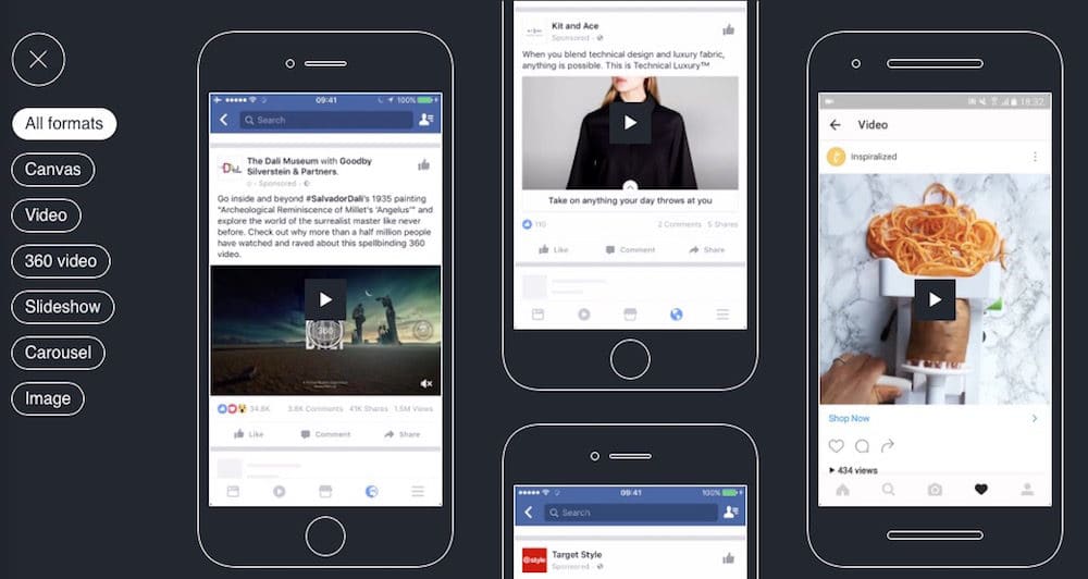 Facebook Creative Hub Ad Beispiele