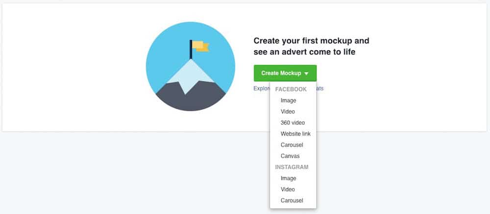 Facebook Creative Hub Mockup erstellen