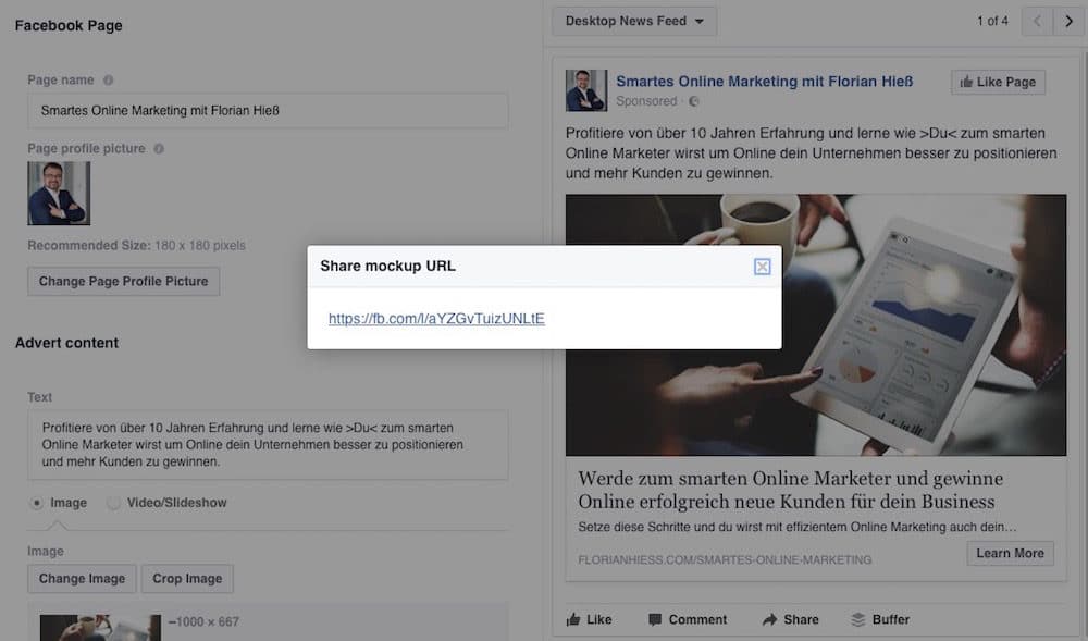Facebook Creative Hub Mockup erstellen